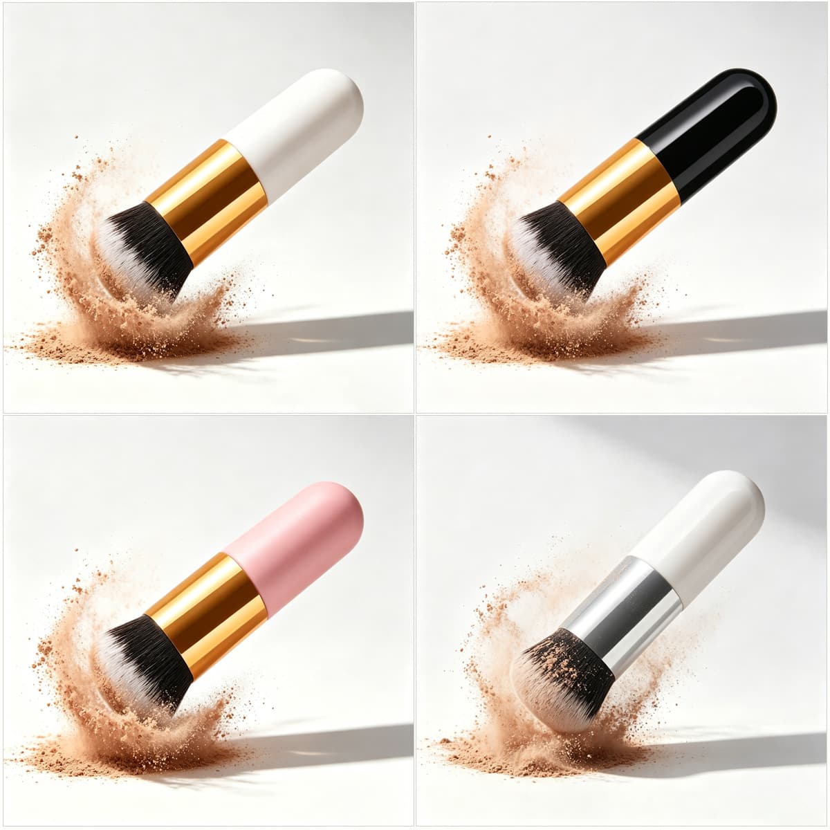 Single Plump Cosmetic Brush Black Pink Foundation Powder Brush 10 Colors Beauty Care Makeup