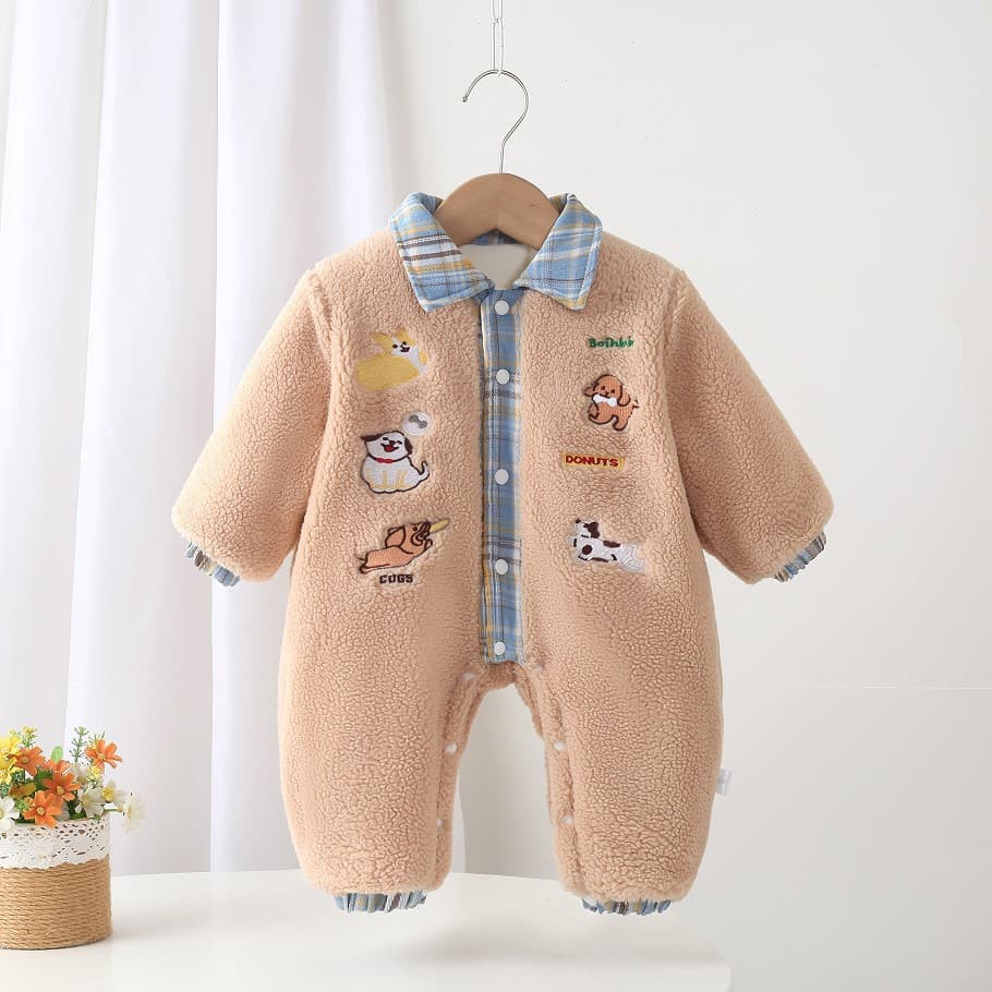 Newborn Baby Clothes Autumn Winter Fleece Thick Romper Cute Cotton Padded Warm Jumpsuit for Fall Winter Outings