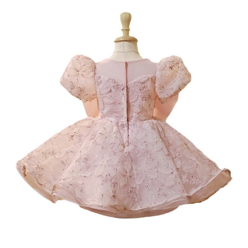 2026 New Pink Baby Girl Princess Dress Gown for Birthday Party, Little Hostess, Piano Performance