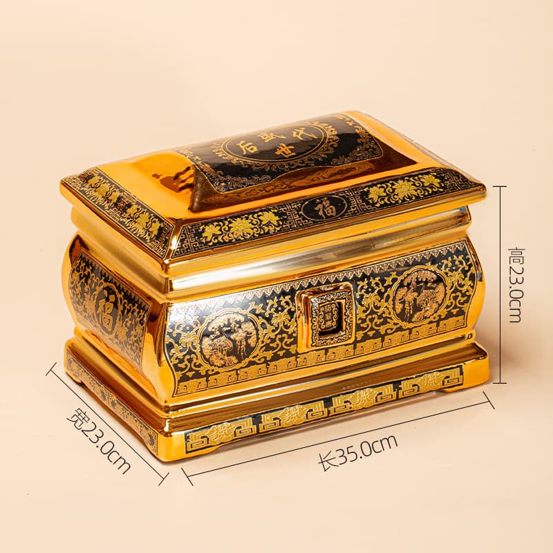 SF Express Wholesale Ceramic Urn Moisture-proof Burial Casket Ash Container Men/Women Grave Relocation Coffin Funeral Supplies Wholesale