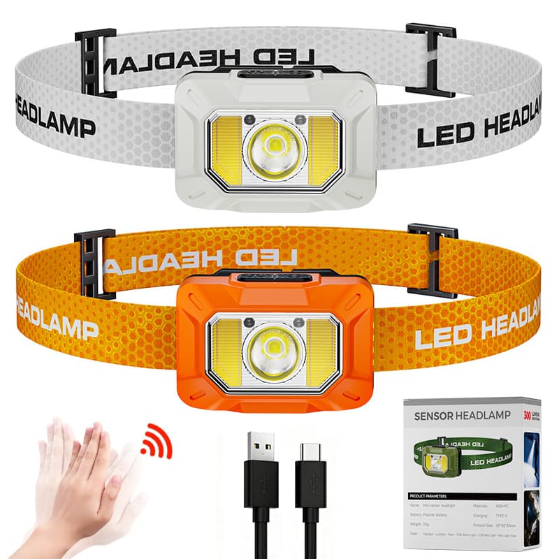 Amazon headlamp for fishing with strong light and super bright rechargeable head-mounted outdoor night sensor lightweight lighting with long battery life