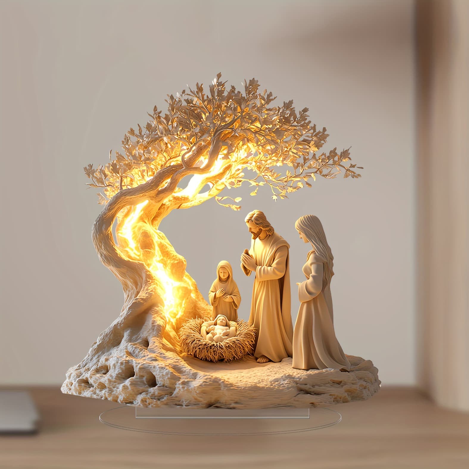 Cross-border Desktop Decoration Family Statue God Tree of Life Newborn Acrylic Desktop Ornament Pendant