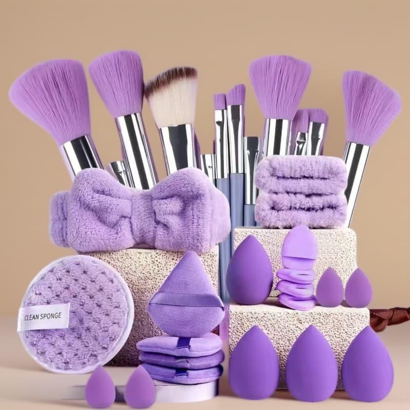 Cross-border 48-piece Makeup Brush Set with Sponge, Beauty Blender, Thumb Puff, Hair Band, 20PC Makeup Tools Combo
