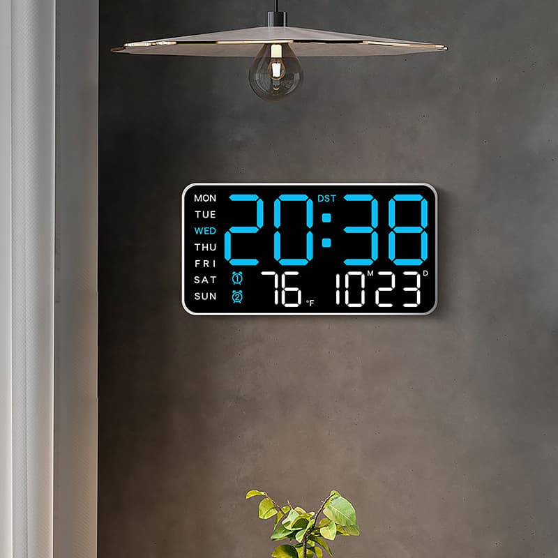Frameless Electronic Clock Multifunctional Wall and Desk Clock Simple Digital Display Living Room Wall Clock 6659