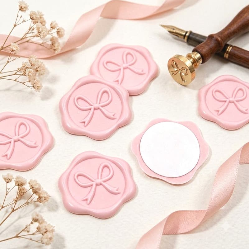 Wax Seal Stamp Bow Ribbon Wax Label Sticker Envelope Seal Invitation Envelope Love Letter Wax Coin Wax Sticker