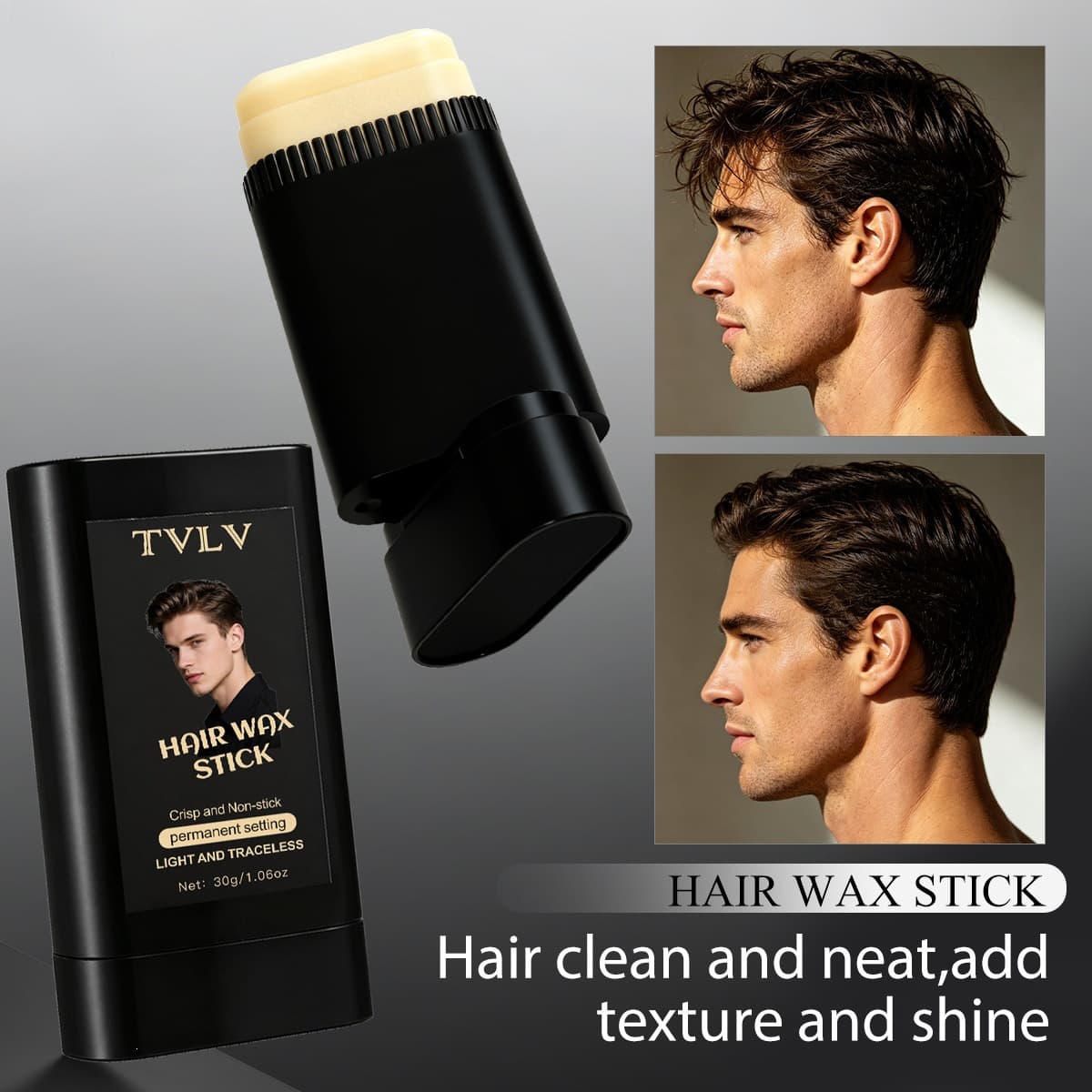 Cross-border TVLV hair wax stick long-lasting styling finishing broken hair stick moisturizing natural fluffy oil styling cream for men