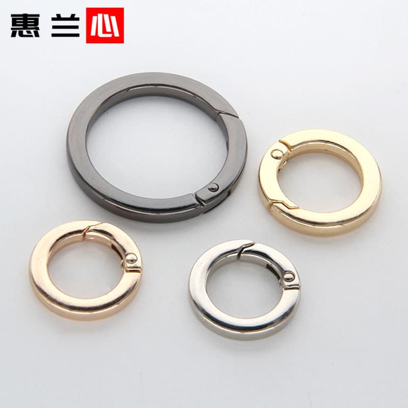 Square Line Spring Ring Round Flat Line Buckle Open Ring Key Chain Luggage Clothing DIY Jewelry Accessories Metal Hook