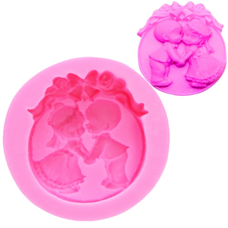 Boy and Girl Silicone Mold Fondant Cake Chocolate Decoration Mold DIY Baking Tool