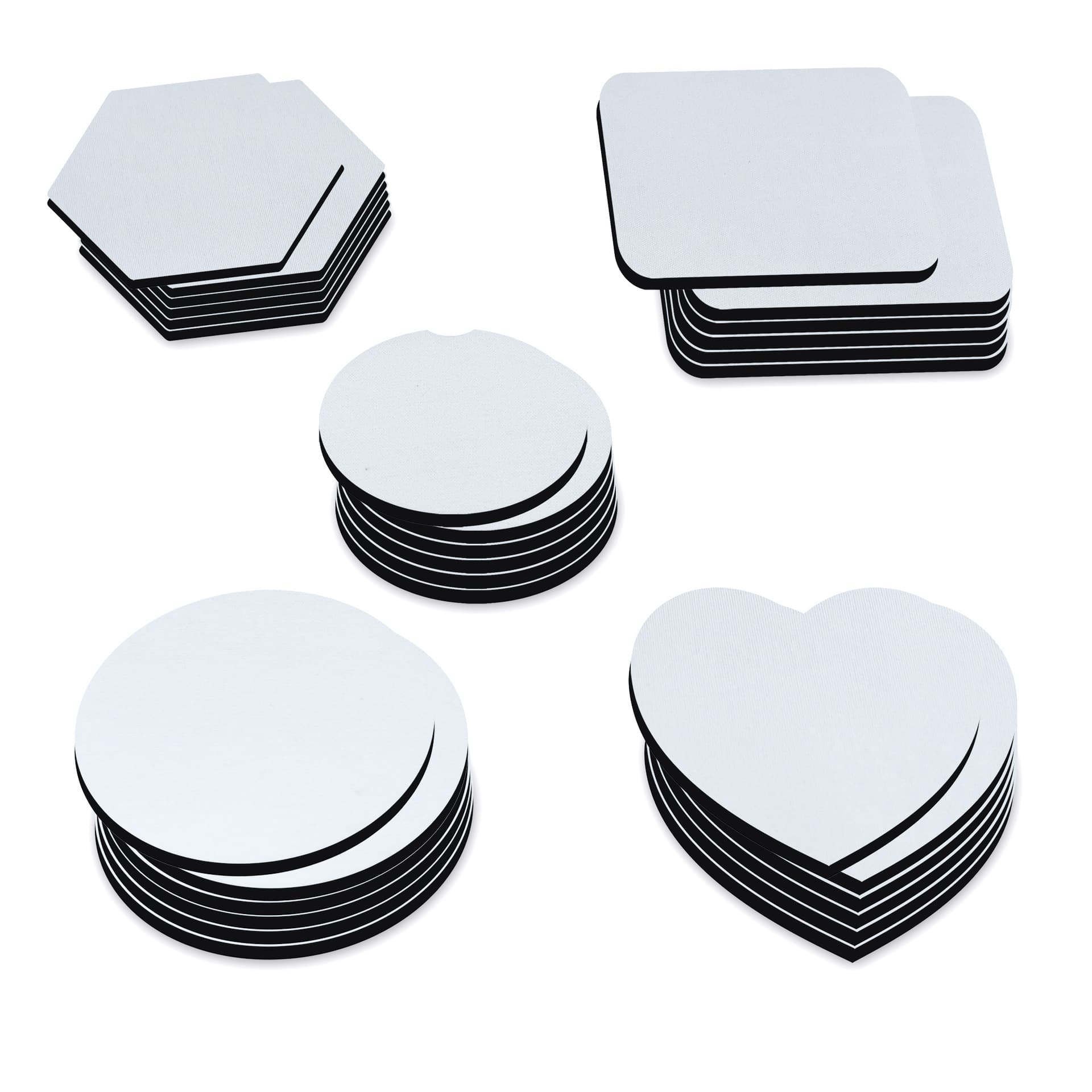 Blank solid color car cup mat, neodymium material, round or square embossed print, car cup mat, heat transfer mouse pad