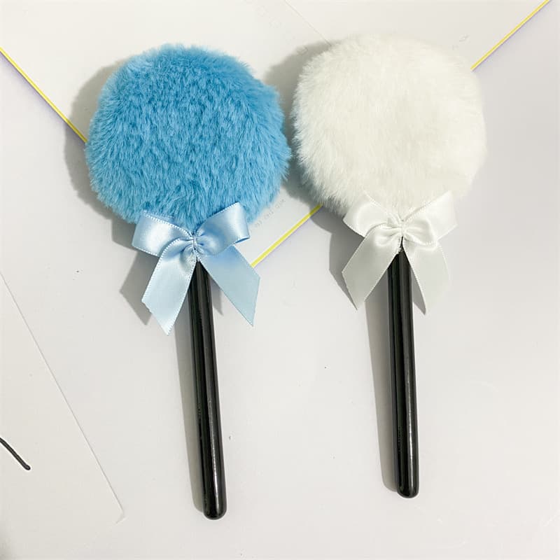 New Loose Powder Fairy Wand Makeup Puff Ultra Soft Long Hair Bow Puff Long Hair Dry Powder Puff Body Powder Puff