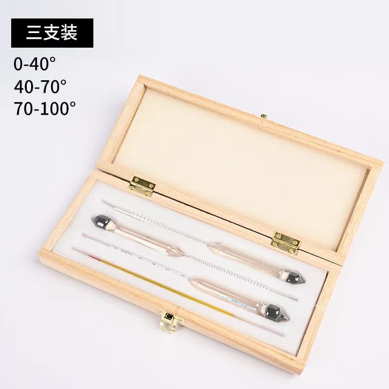 Alcohol Degree Meter Wooden Box 0-100 Set of Three, Welcome Orders for Precision Ethanol Portable Sugar Liquid Tester