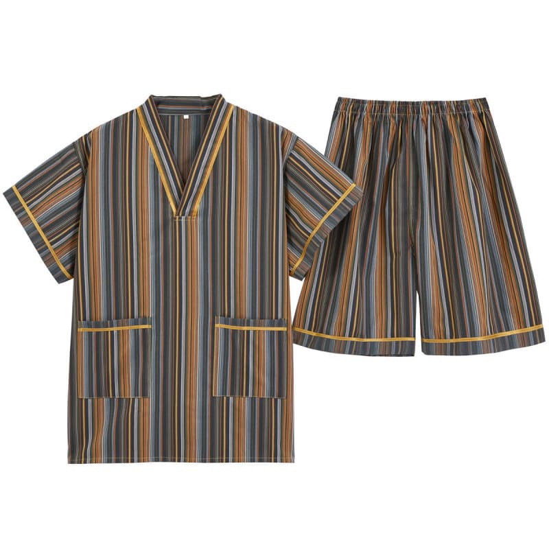 Men's and Women's Striped Sauna Suit, Fashionable and Elegant Fabric, Bathing Set, Bathrobe