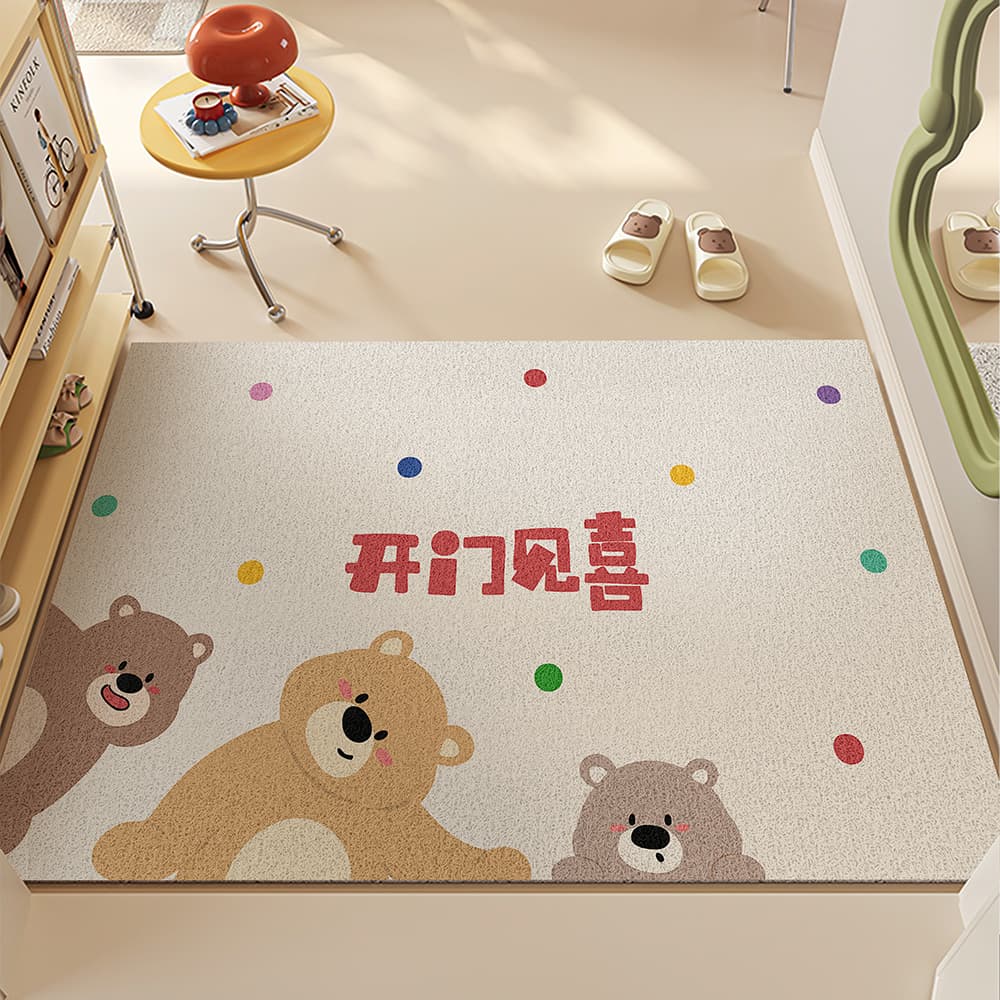 2025 New Cartoon Cute Coil Doormat for Home, Dust-Proof, Easy to Clean, Entryway Mat
