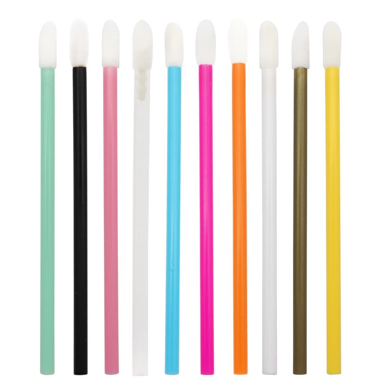 50 disposable hollow rod lip brushes, portable lipstick brushes, flocked lip gloss brushes, beauty tools, makeup brushes