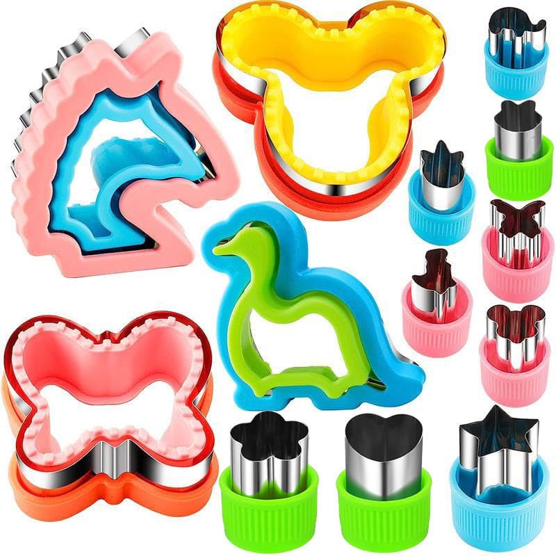 In Stock Stainless Steel Cartoon Embossing Cutter Set for Sandwiches, Cookies, and Fruit Cutters with PP Handle, Factory Wholesale