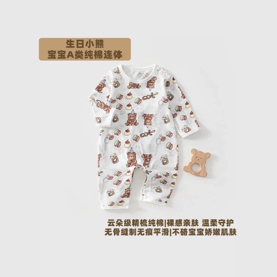 Baby Clothes Summer Thin Long Sleeve Bodysuit, Pure Cotton Newborn Sleepwear Air Conditioning Suit, Romper for Boys and Girls