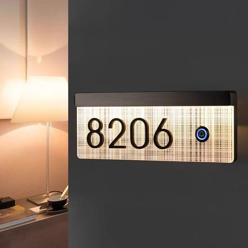 Hotel Door Sign Stainless Steel Room Number Plate for Guest Room Cleaning Do Not Disturb Hanging Style