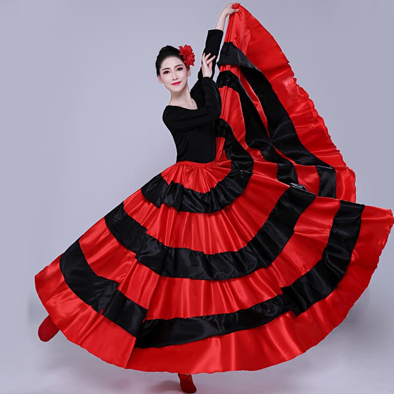 Spanish Bullfighting Dance Skirt Set, Opening Dance Performance Outfit, Belly Dance Skirt, Flamenco Large Swing Skirt