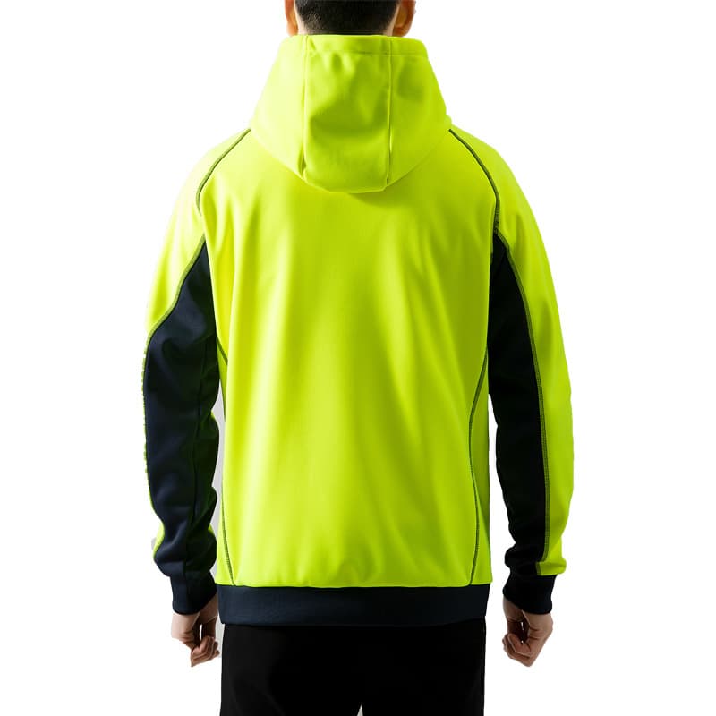 Custom New Reflective Hoodie Men's Winter Hooded Fluorescent Jacket European American Style Thickened Mountaineering Jacket Work Safety Clothing