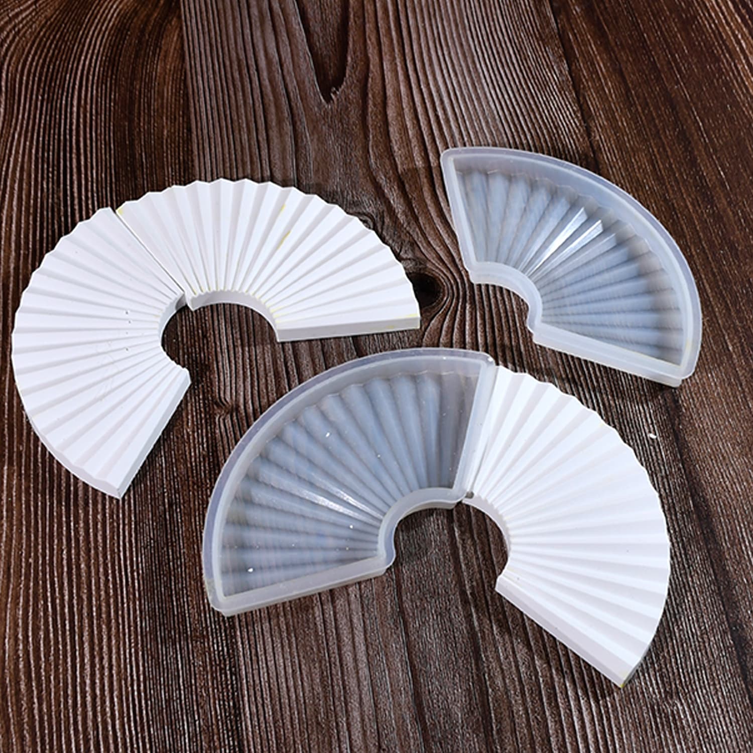 DIY Resin Mold Fan-Shaped Insulated Tray Mold Creative Home Striped Plate Decoration Mold Hot Selling Cross-Border