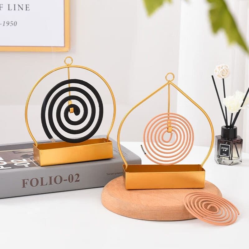 Creative Simple Iron Hanging Mosquito Coil Holder for Bedroom, Wall-Mounted Metal Tray