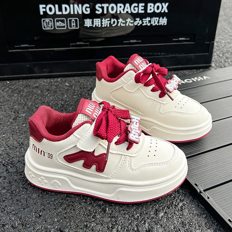 Girls' Plimsolls Boys' Breathable White Shoes Spring/Autumn 2025 New Big Kids Soft Sole Casual Shoes Children's Sneakers