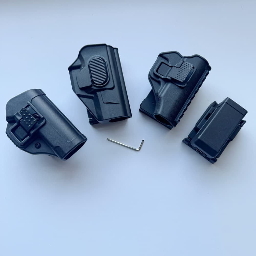 Tactical Outdoor 77-Style Pistol Holster, Rotating Quick-Draw Holster, Waist 64 Plastic Steel Holster with Belt, Magazine Pouch