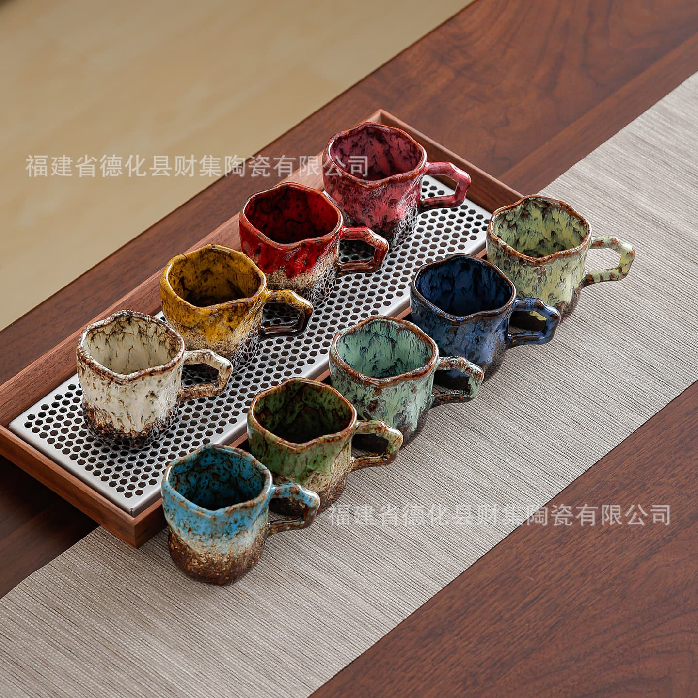 Kiln-changed tea cup with handle ceramic master cup kiln-changed glaze anti-scalding small coffee cup single household tea cup