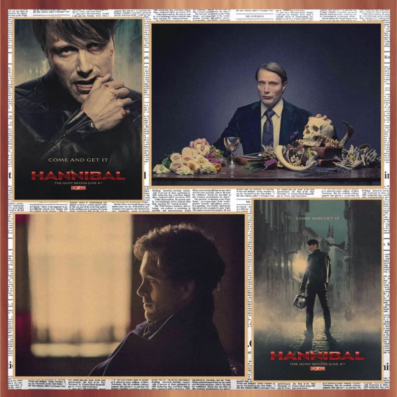 Free shipping American TV series Hannibal Retro Kraft Paper Poster Uncle Mai Decorative Wall Mural