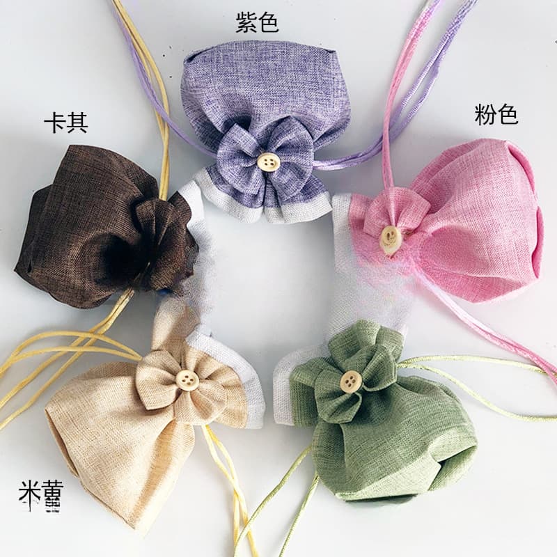 Cute Small Drawstring Cotton Linen Sachet Bag Empty DIY Pouch Candy Gift Bag Direct Sale