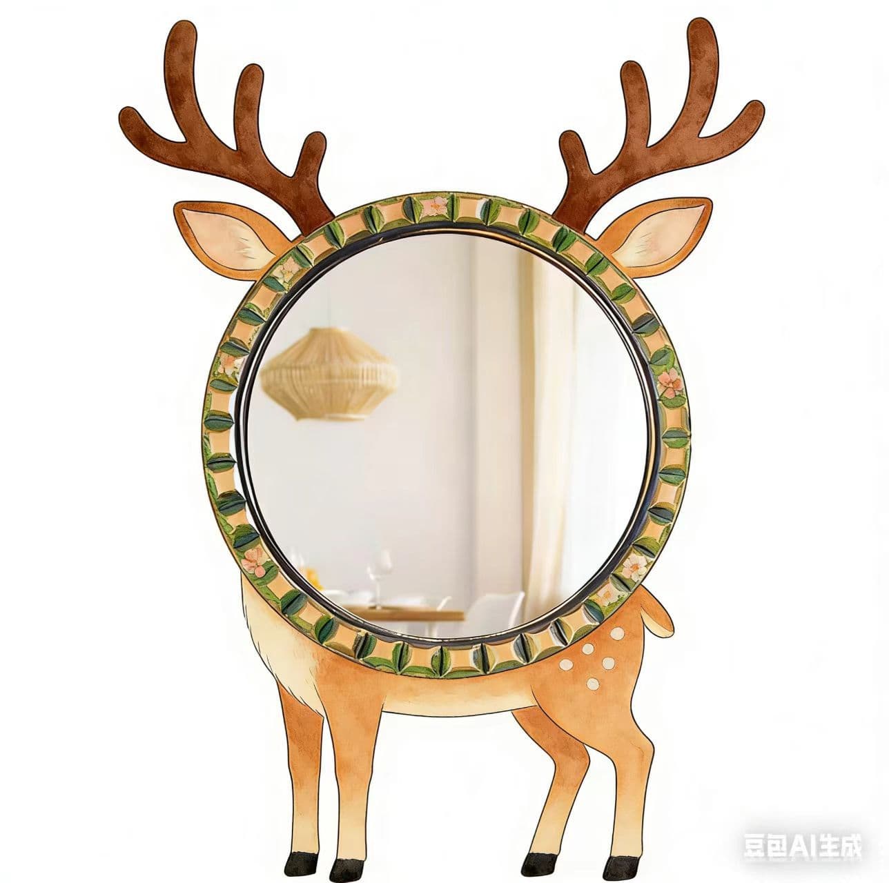Creative Custom Wooden Frame Mirror Wall Decor for Bathroom Bedroom Home Craft Ornament