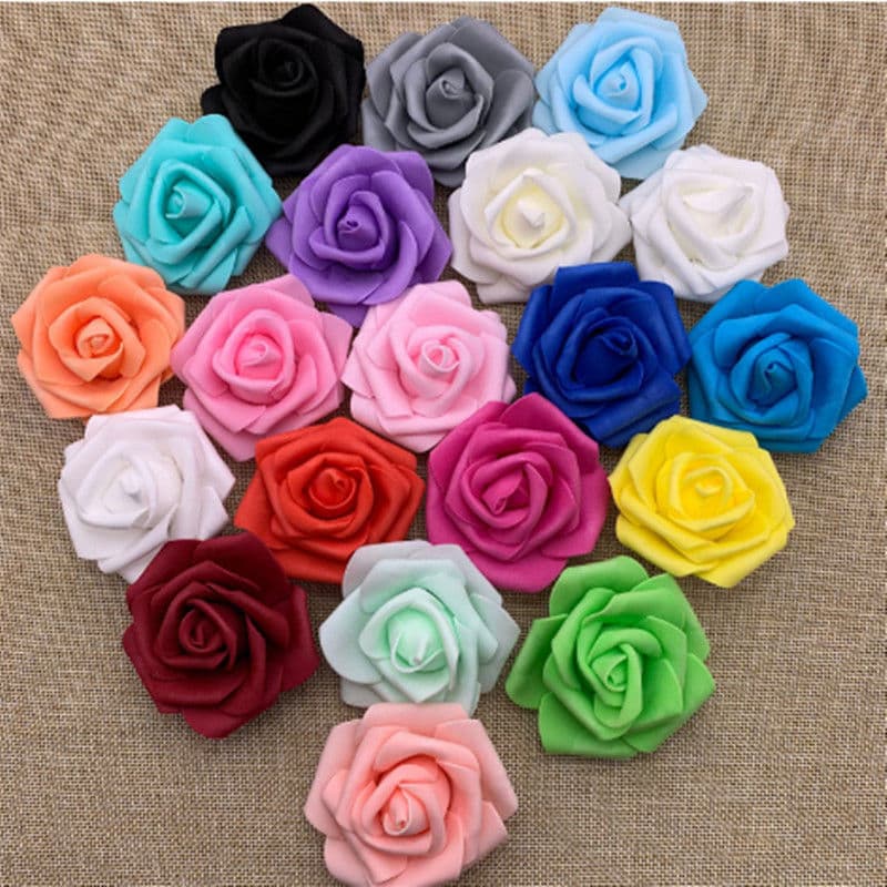 6-7CM Artificial Foam Rose Flower Handmade Material DIY Decorative Wreath Fake Flower Wedding Ornament