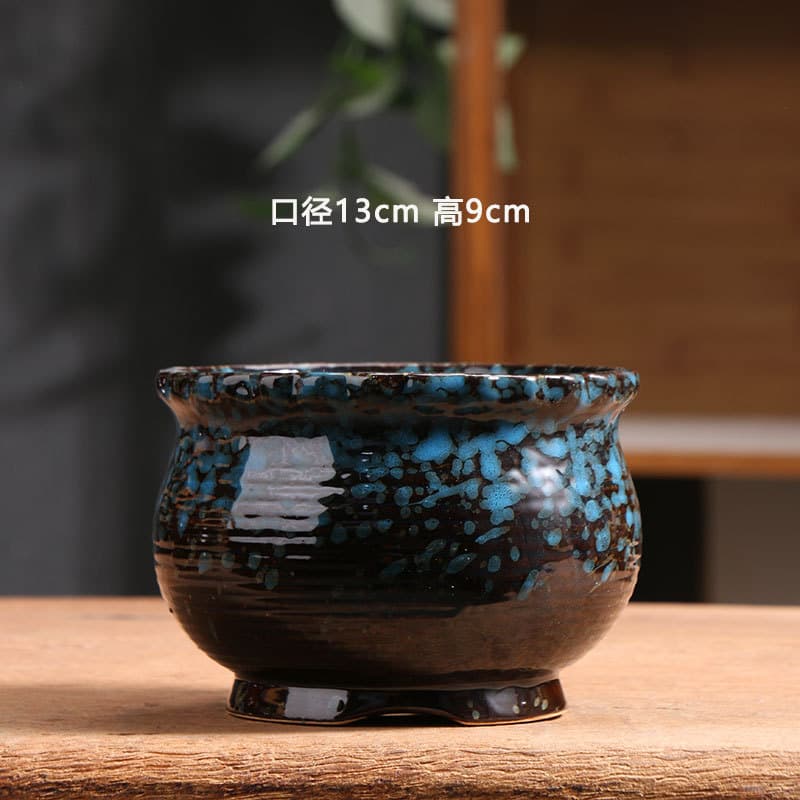 Cluster Succulent Pot Ceramic Home Coarse Pottery Wide Mouth Clay Pot Green Plant Saucer Special Clearance Wholesale