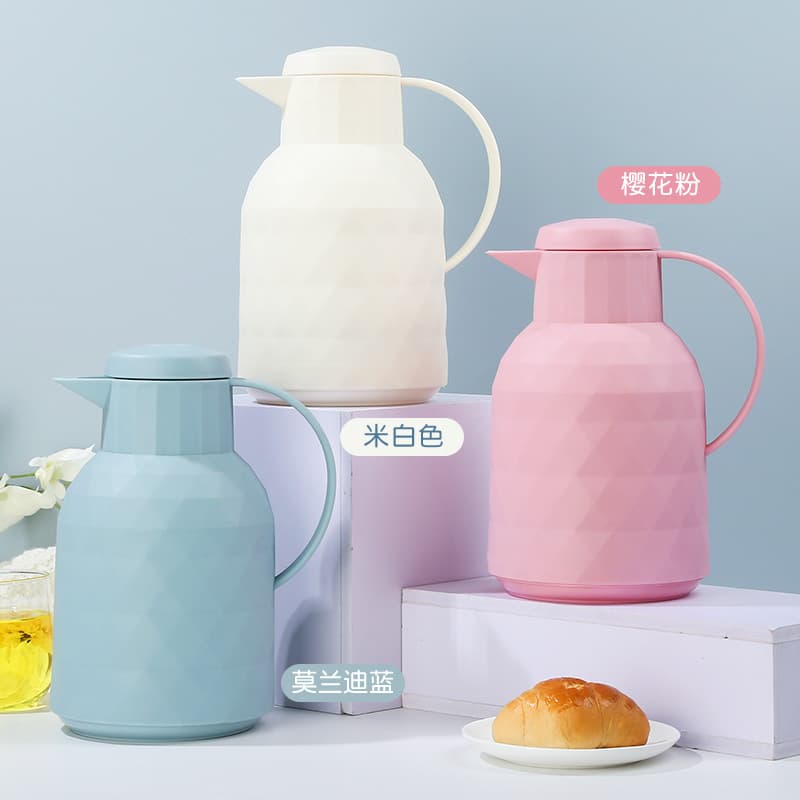 European Style Diamond Surface Glass Inner Barrel Thermal Pot Large Capacity Home Use Hot Water Bottle Coffee Pot Gift