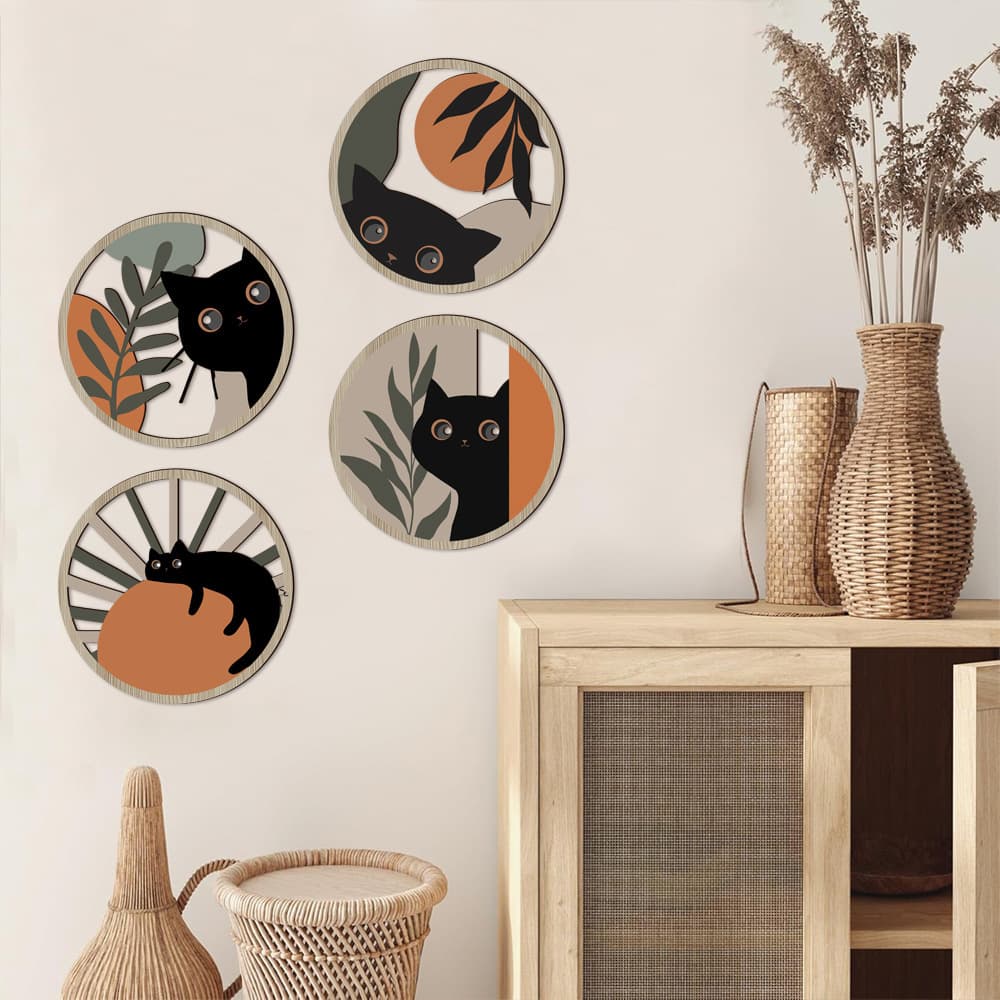 MZ920-927 Cross-border Wooden BOHO Bohemian Style Living Room Bedroom Wooden Wall Decoration Sticker
