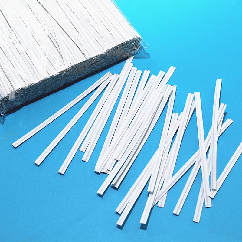 Kraft paper twist ties in white, black, and brown for baking packaging and cable bundling, 8cm 10cm