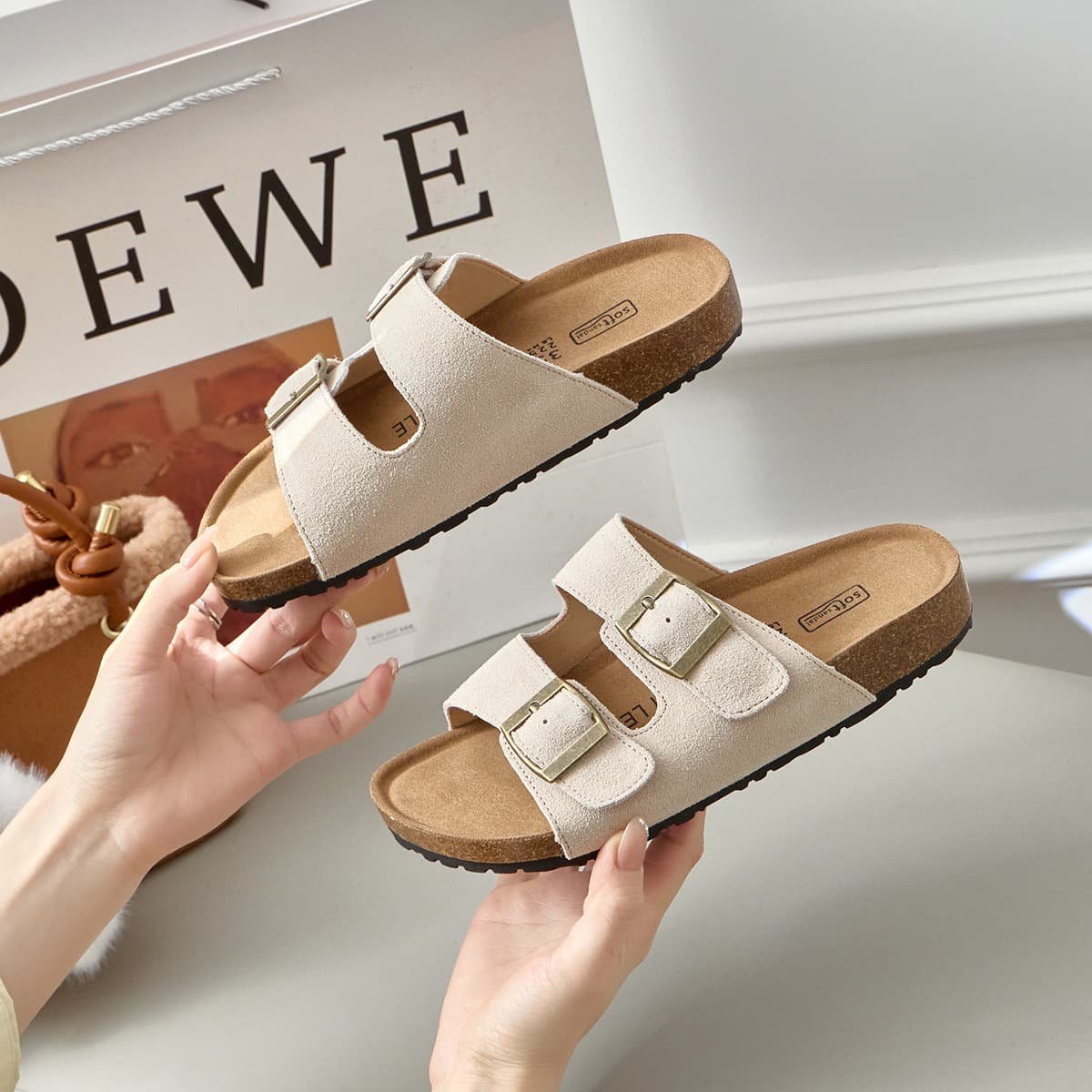 Genuine Leather Birkenstock Sandals 2025 Thick Sole Fishing Birkenstock Sandals Thick Sole Birkenstock Slippers Women's Summer Outdoor Slides