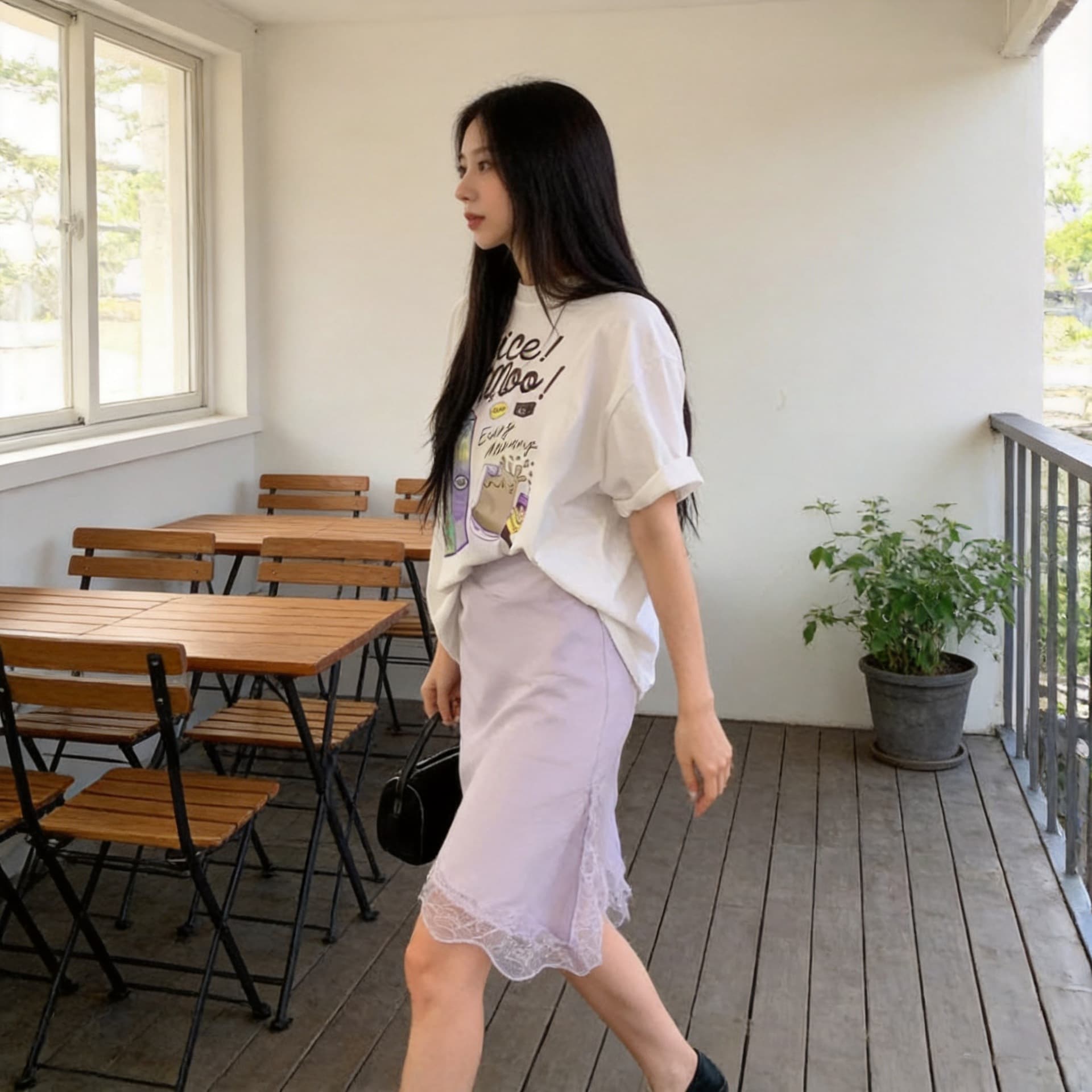 2026 Cross-border Bestseller Korean Dongdaemun Printed Loose Slimming Crew Neck Short Sleeve T-Shirt for Women