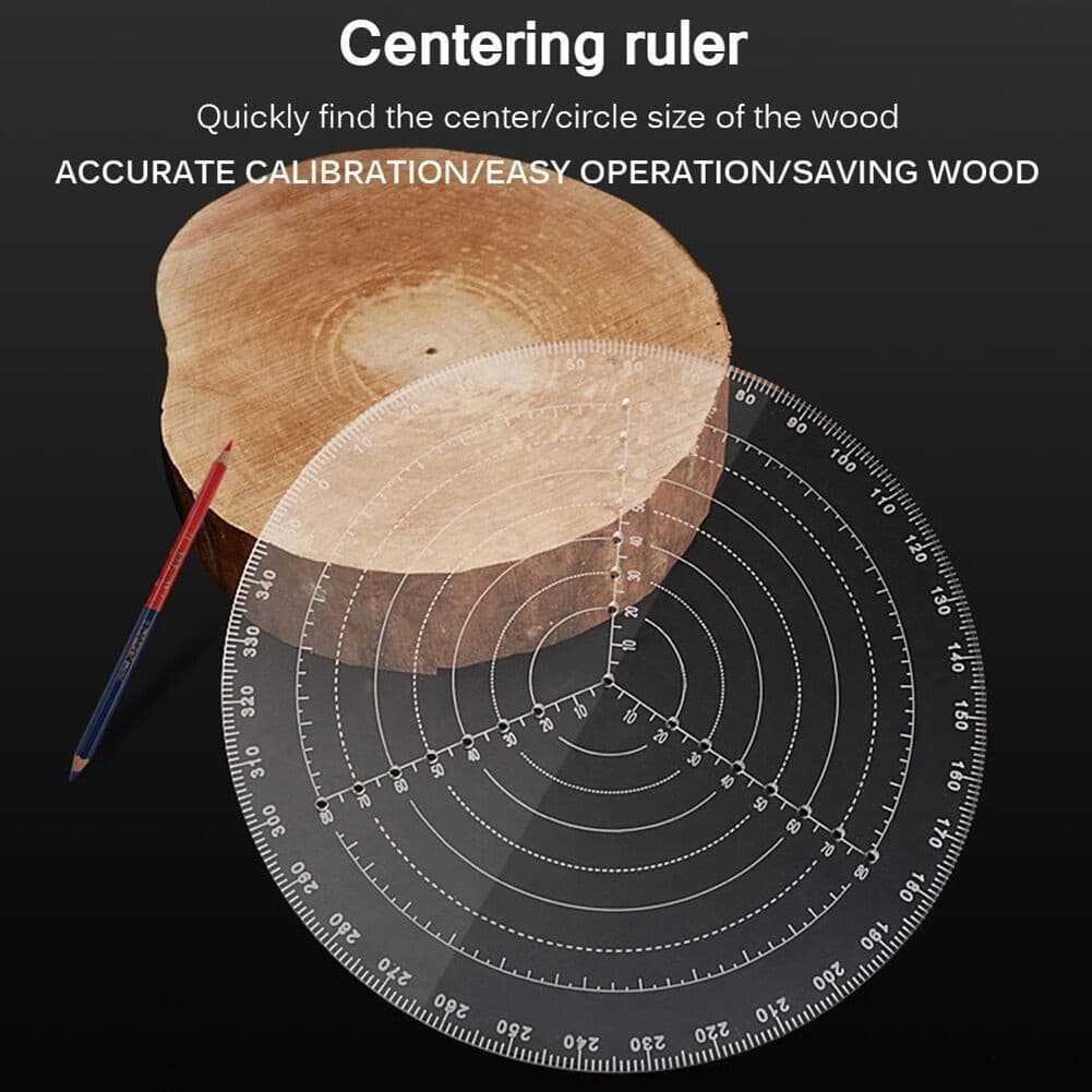 Lathe, centering ruler, woodworking tools, lathe cup, round wood measuring ruler, centering compass, hand-drawn round ruler