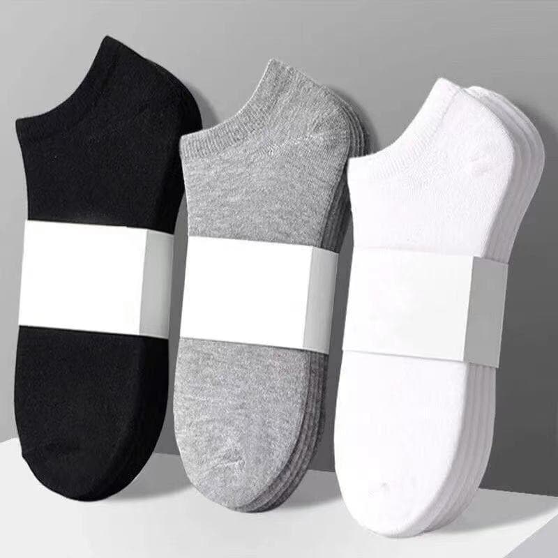 Zhuji wholesale socks black white gray solid color mid-calf socks spring summer autumn style high-volume anti-odor short socks men's socks