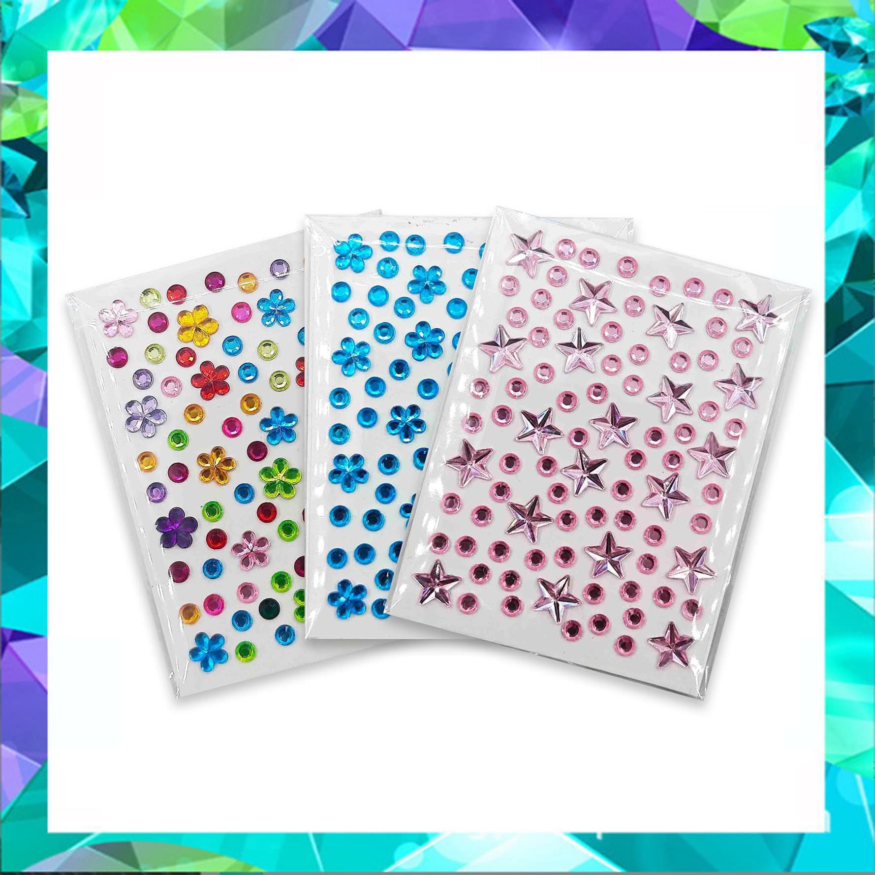 In-Stock Wholesale Acrylic Rhinestone Stickers, Gem Rhinestone Stickers, DIY Kids Gem Stickers, Rhinestone Stickers, Crystal Rhinestone Stickers, Stick-On Rhinestones