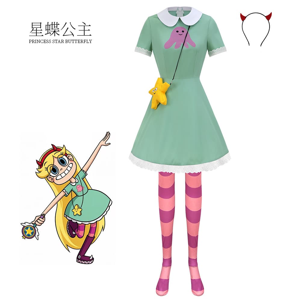 Halloween Star vs. The Forces of Evil Princess Star Butterfly Cosplay Costume for Carnival, Masquerade, and Stage Performance