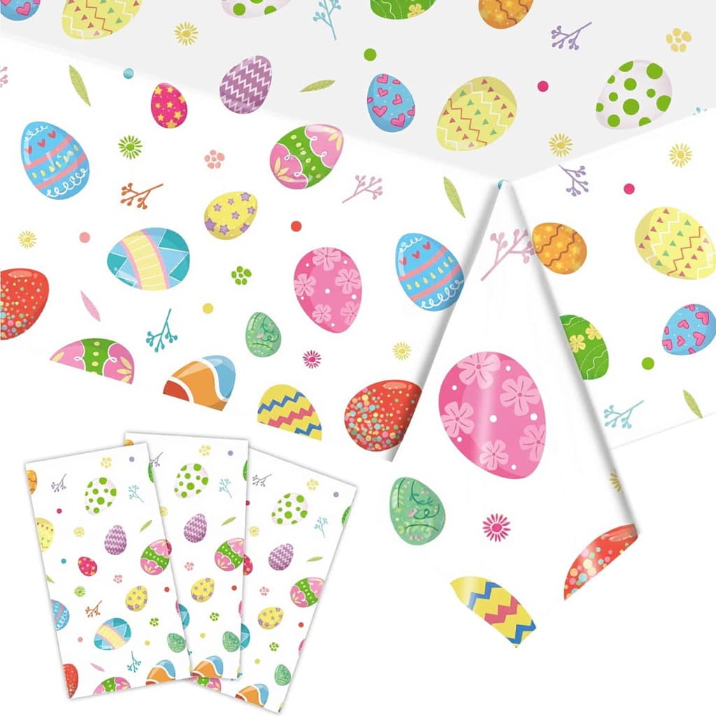Cute bunny hugs easter egg! Easter party theme holiday disposable pe tablecloth dinner plate paper plate