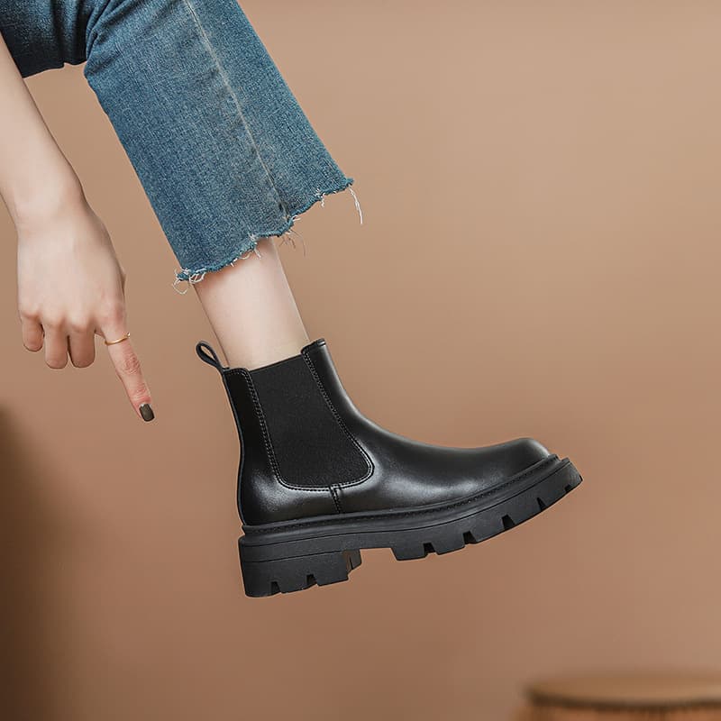 Thick Sole Chelsea Boots Short Boots Women 2025 New Style Autumn Winter Knight Cool British Martin Boots Drop Shipping