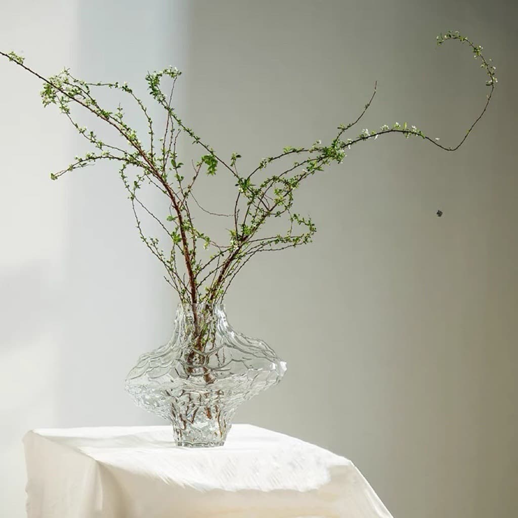 Modern Minimalist Glass Dining Table Handmade Flower Arrangement Vase Home Showroom Decoration Canyon Vase