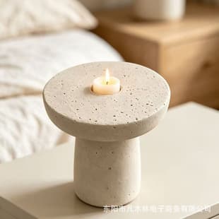 Simple Wabi-Sabi Style Imitation Travertine Candle Holder Home Hotel Showroom Vintage Art Decoration Ornament Amazon