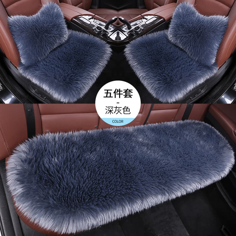 Winter plush thickened car seat cushion, backless, long-haired, small square cushion, wool car seat cushion