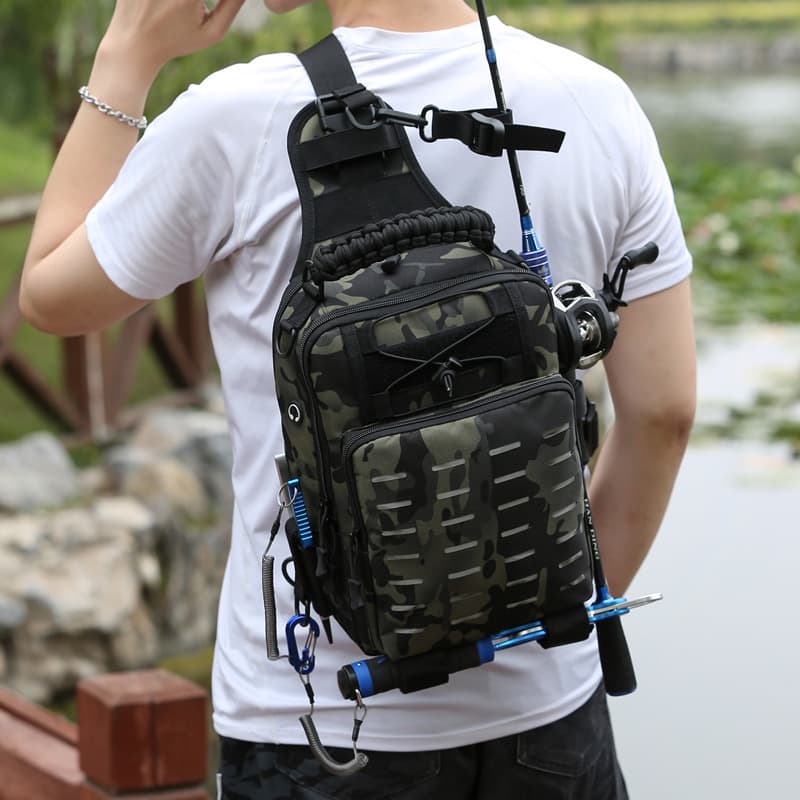 New Single-Shoulder Lure Bag Crossbody Multifunctional Waist Bag Backpack Fishing Rod Bag Dedicated Backpack Large Gear