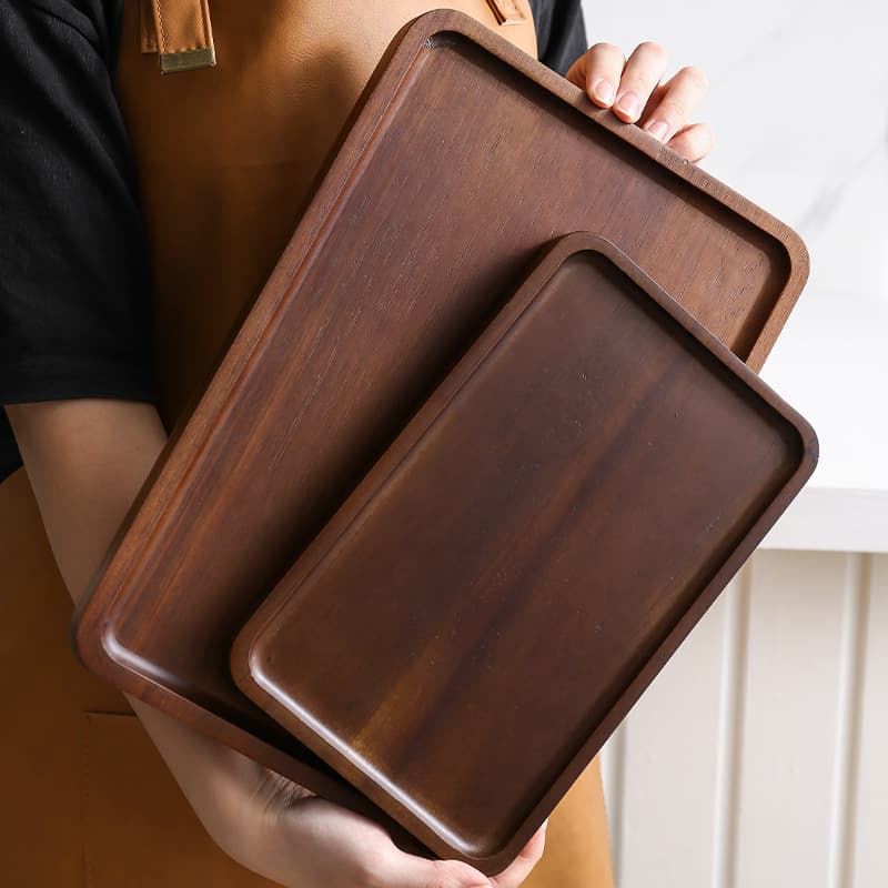 Walnut Wood Tray Creative Kung Fu Tea Set Tea Serving Tray Fruit Snack Pastry Guest Serving Plate