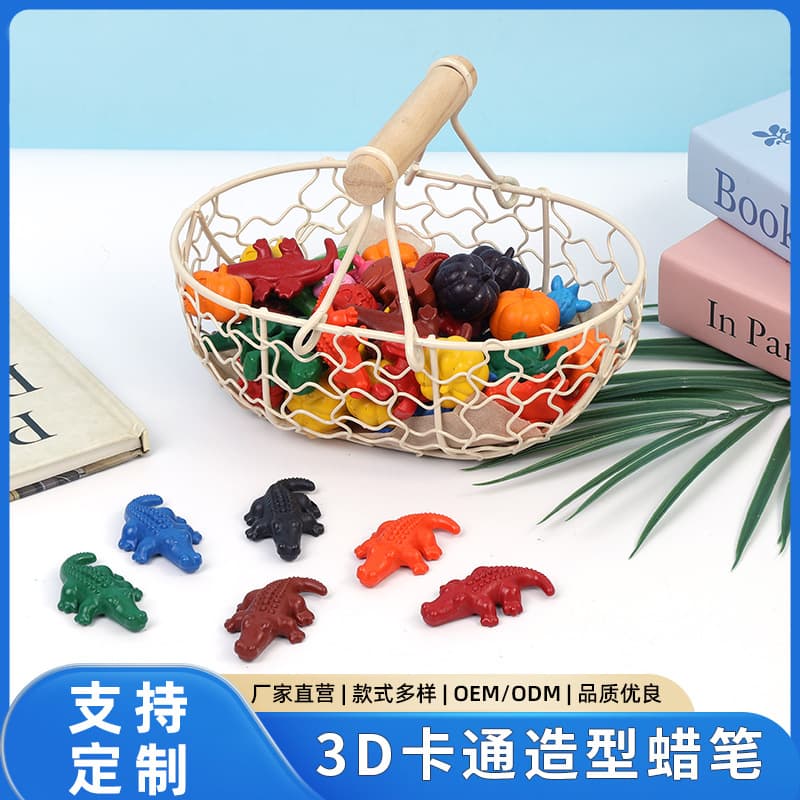 3D dinosaur crocodile cartoon shape crayons 6 colors children's safe non-toxic non-dirty hand art painting colorful crayons